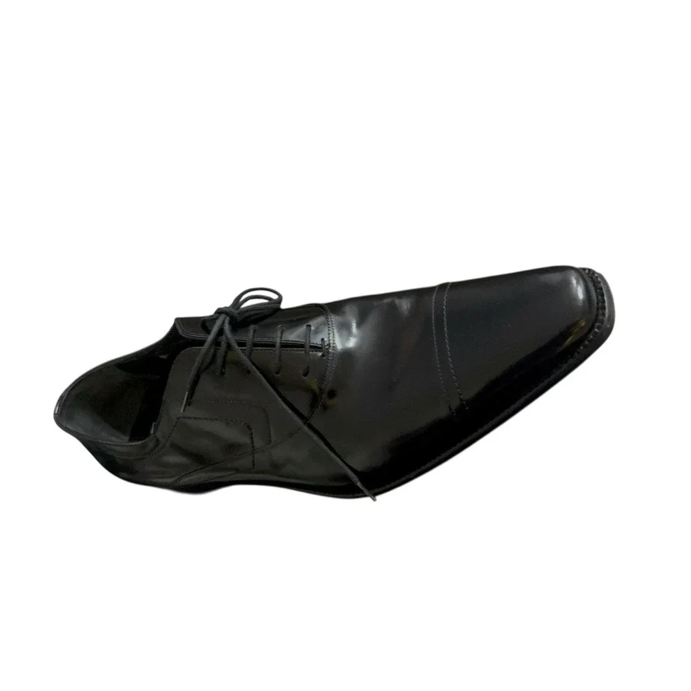 Dolce &‎ Gabbana Black Leather Oxford Cap Toe Shoes Made in Italy Size 10